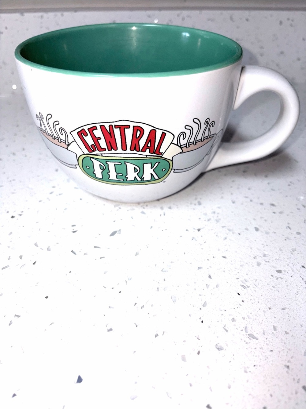 FRIENDS Central Perk Mug - White with Teal Interior